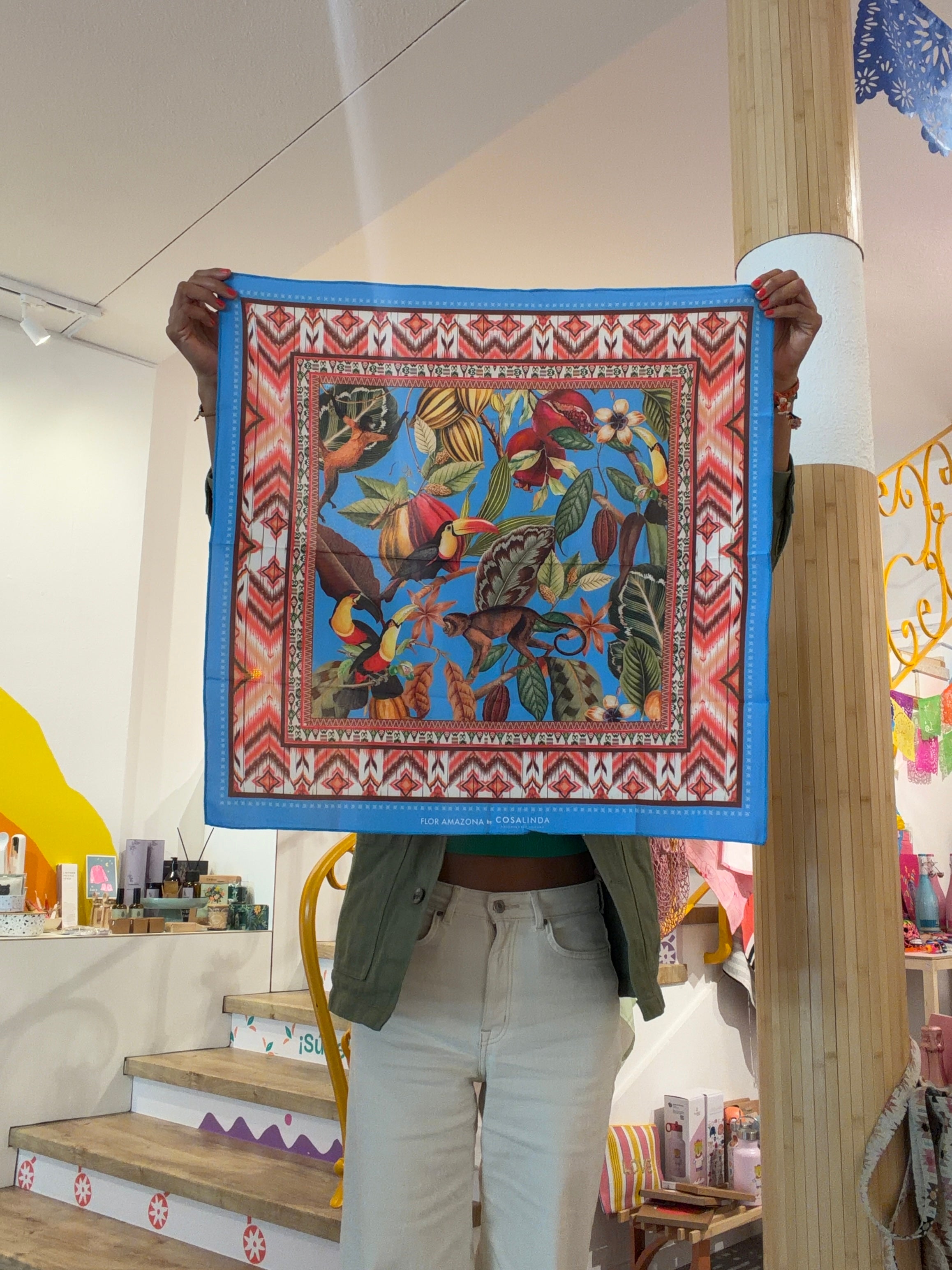 Foulard Cacao exótico azul