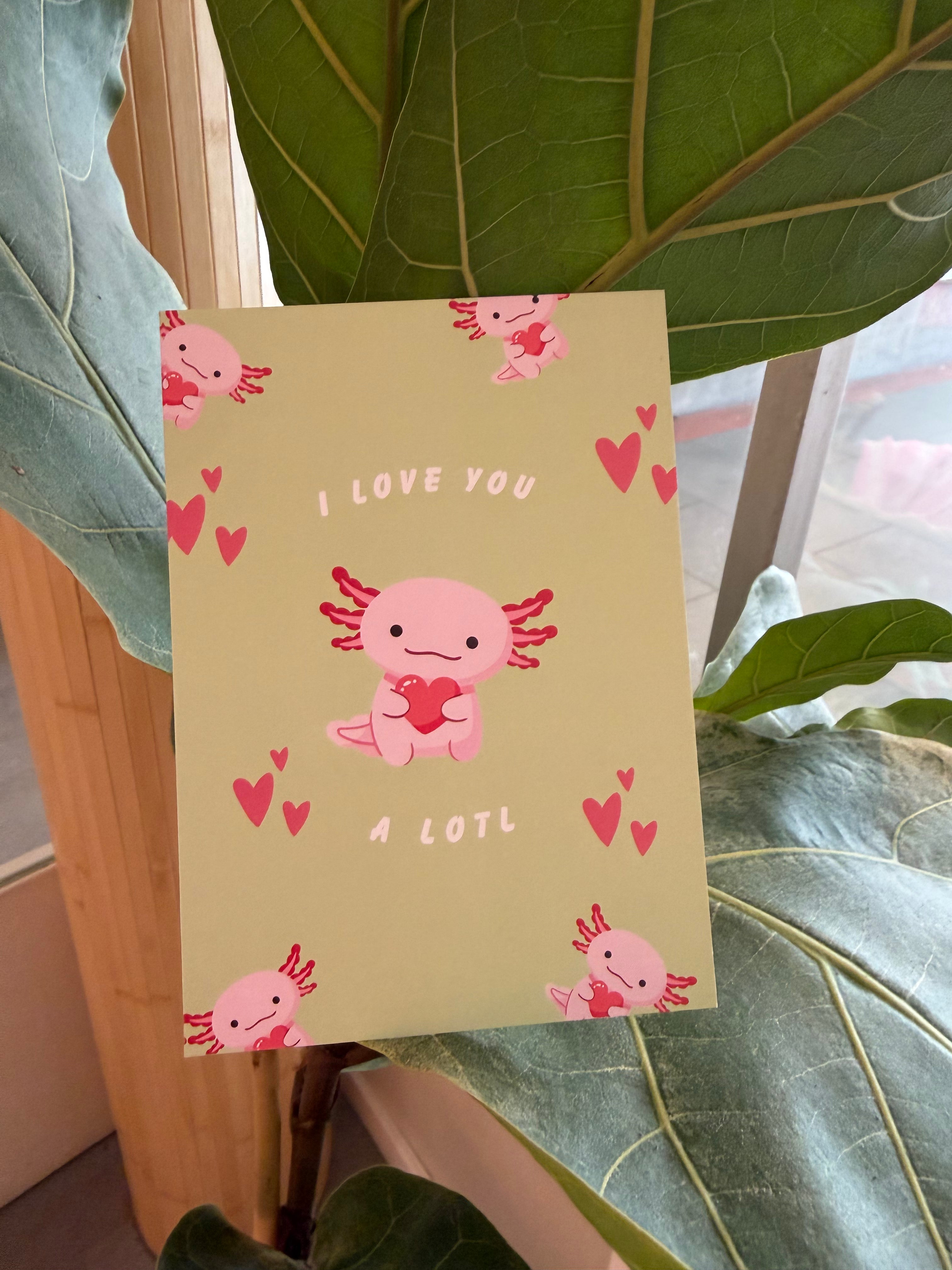 Postkarte Ajolote Love